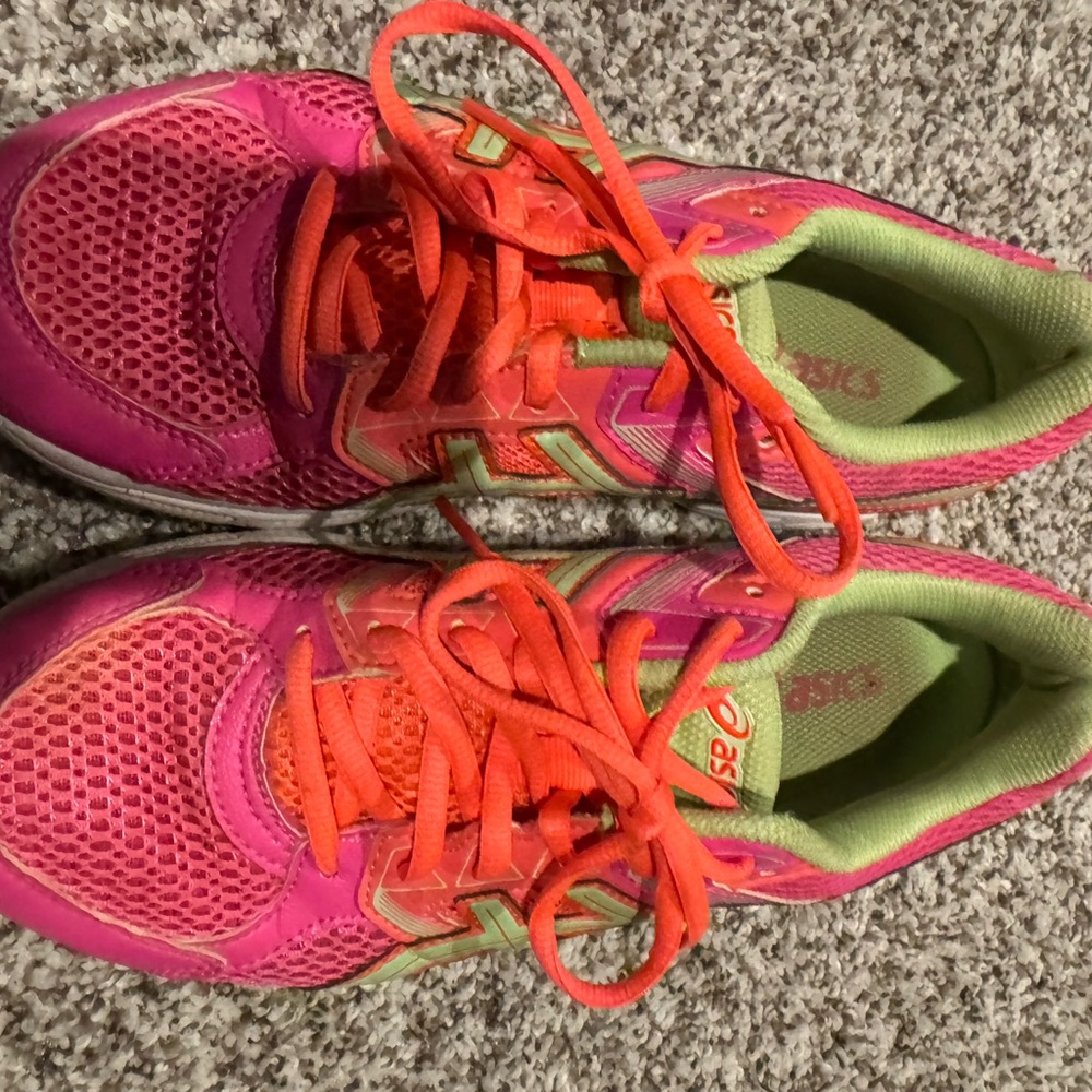 Asics Pink and Orange Running Shoes